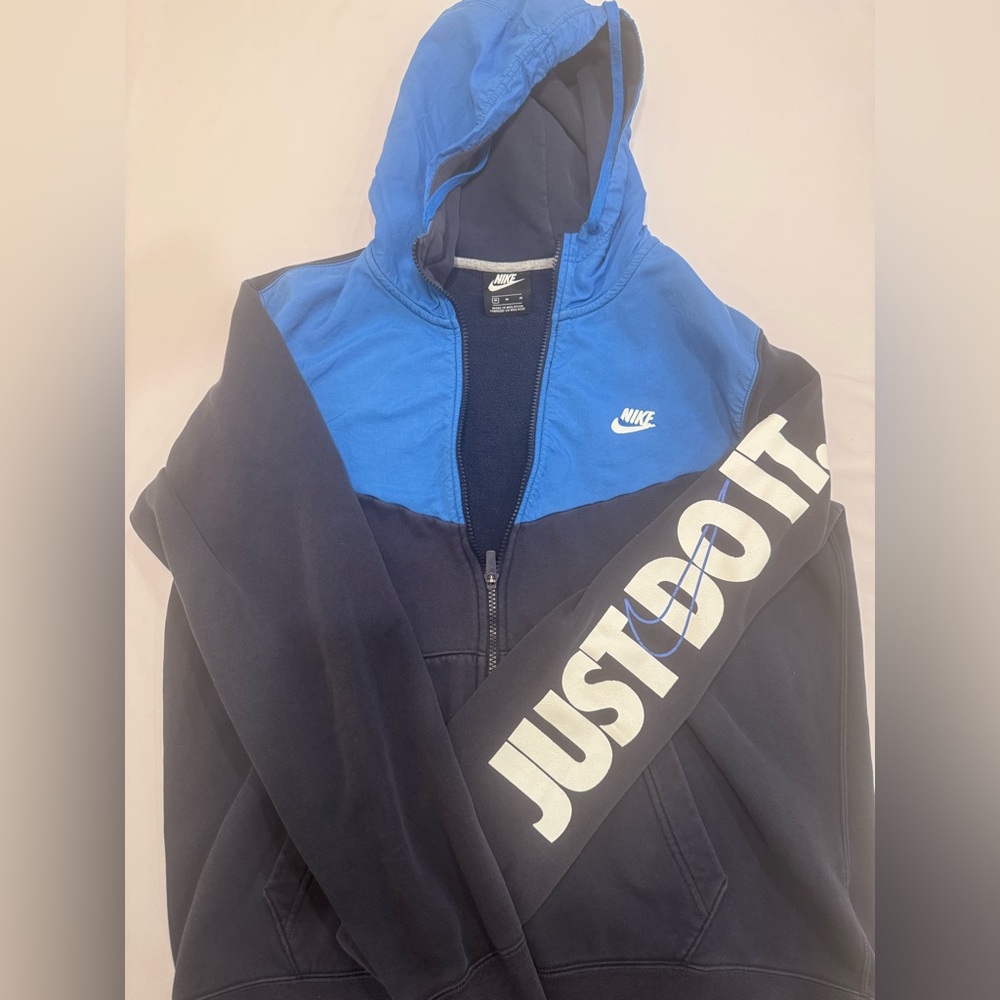 Nike Blue and Black Zip-Up Jacket
